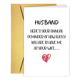 RUALOVE Funny Valentine's Day Card Husband, Anniversary Card Husband, Birthday Card Him, Husband Birthday, Anniversary Card Him, Birthday Card Men, Birthday Card Boyfriend, Valentines Day Card